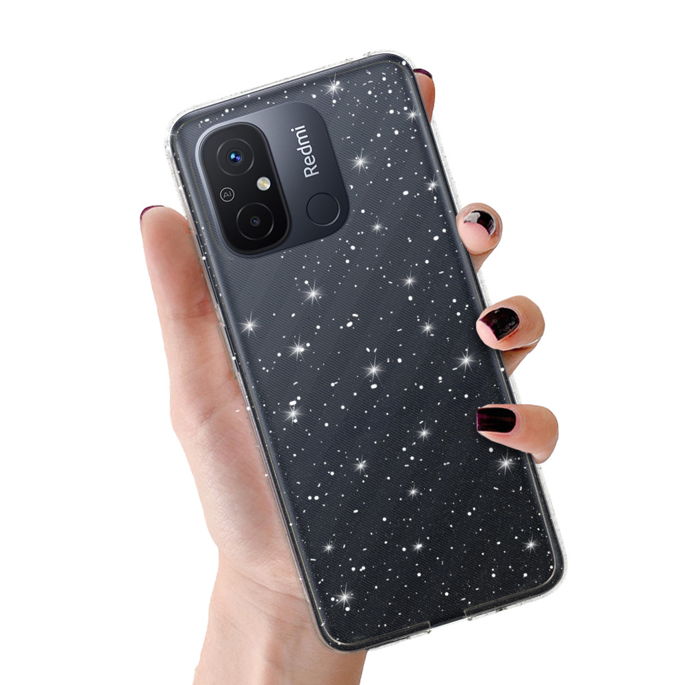 Pokrowiec Crystal Glitter Case srebrny Xiaomi Redmi 11a