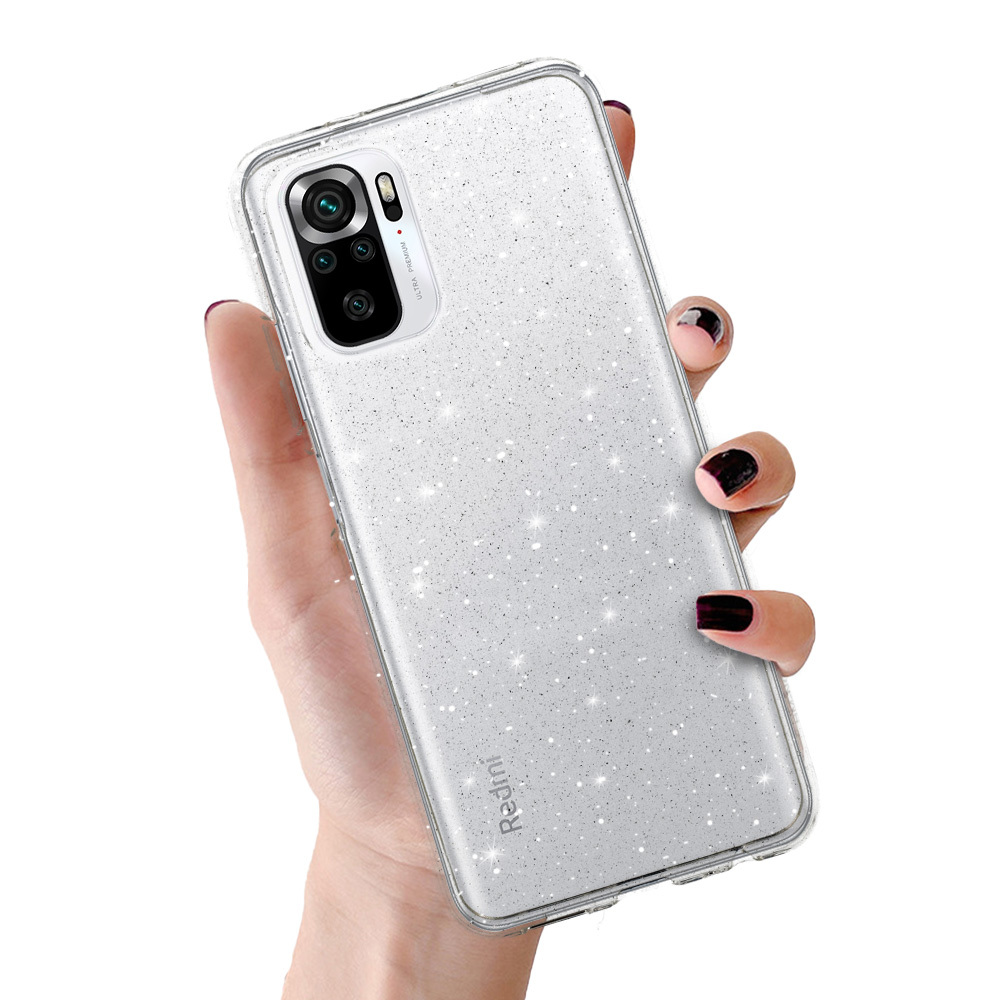 Pokrowiec Crystal Glitter Case srebrny Xiaomi Redmi Note 10S