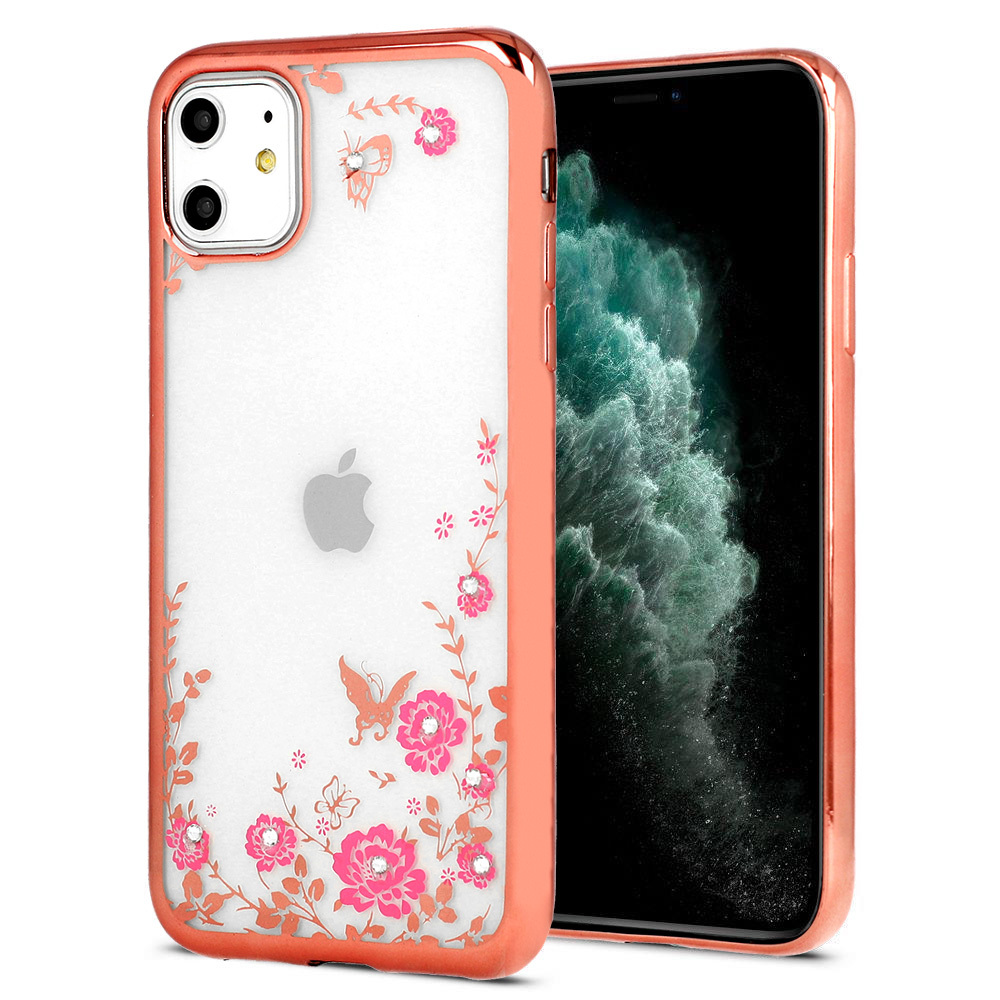 Pokrowiec Diamond Flower rowy Xiaomi Redmi 9A