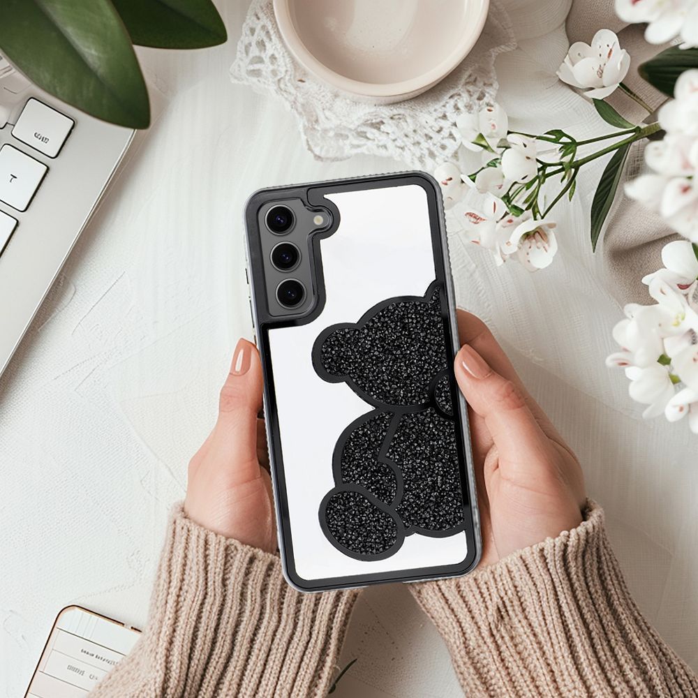 Pokrowiec Etui Teddy Bear czarny Samsung Galaxy A13 / 5