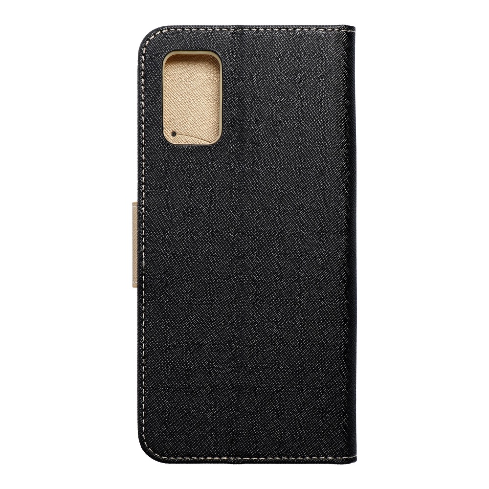 Etui zamykane z klapk i magnesem Fancy Book czarno-zoty Samsung Galaxy A03s / 2