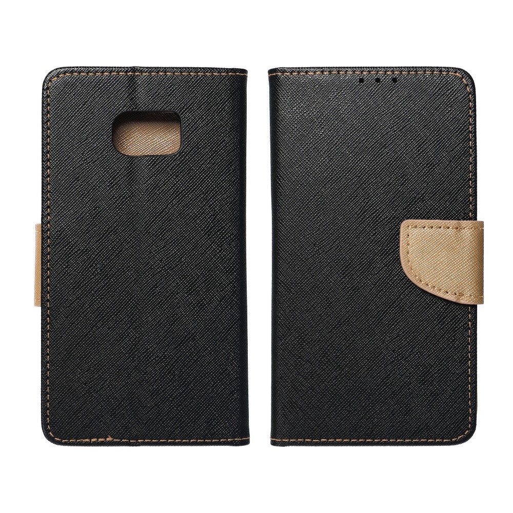 Etui zamykane z klapk i magnesem Fancy Book czarno-zoty Samsung Galaxy A03s / 5