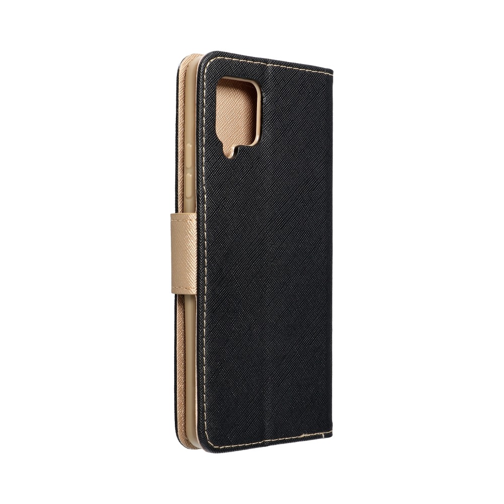 Etui zamykane z klapk i magnesem Fancy Book czarno-zoty Samsung Galaxy A03s / 7