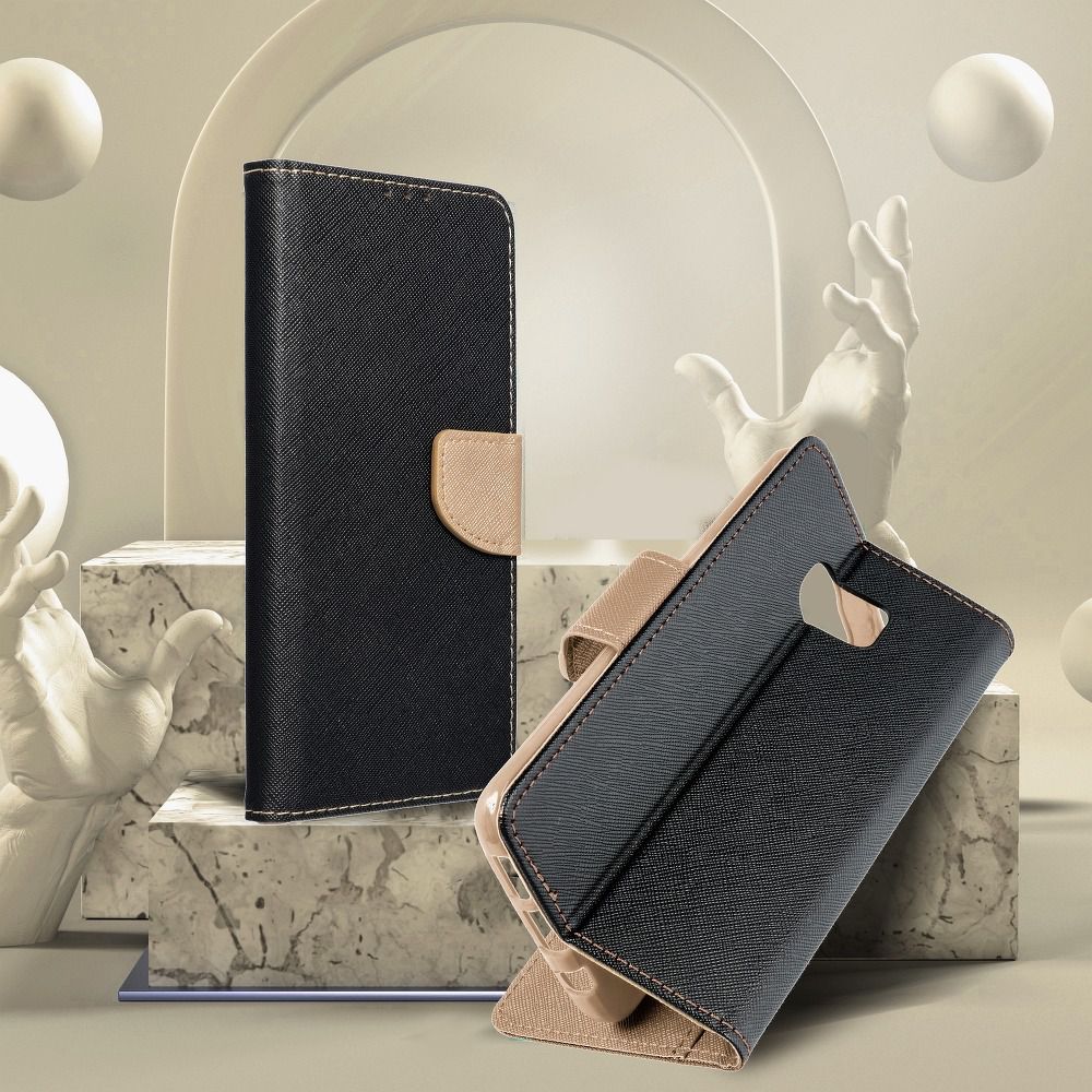 Etui zamykane z klapk i magnesem Fancy Book czarno-zoty Samsung Galaxy A73 5G / 3