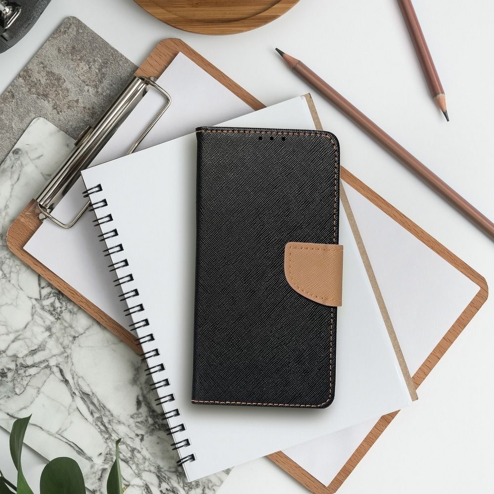 Etui zamykane z klapk i magnesem Fancy Book czarno-zoty Xiaomi Redmi Note 11T 5G / 2