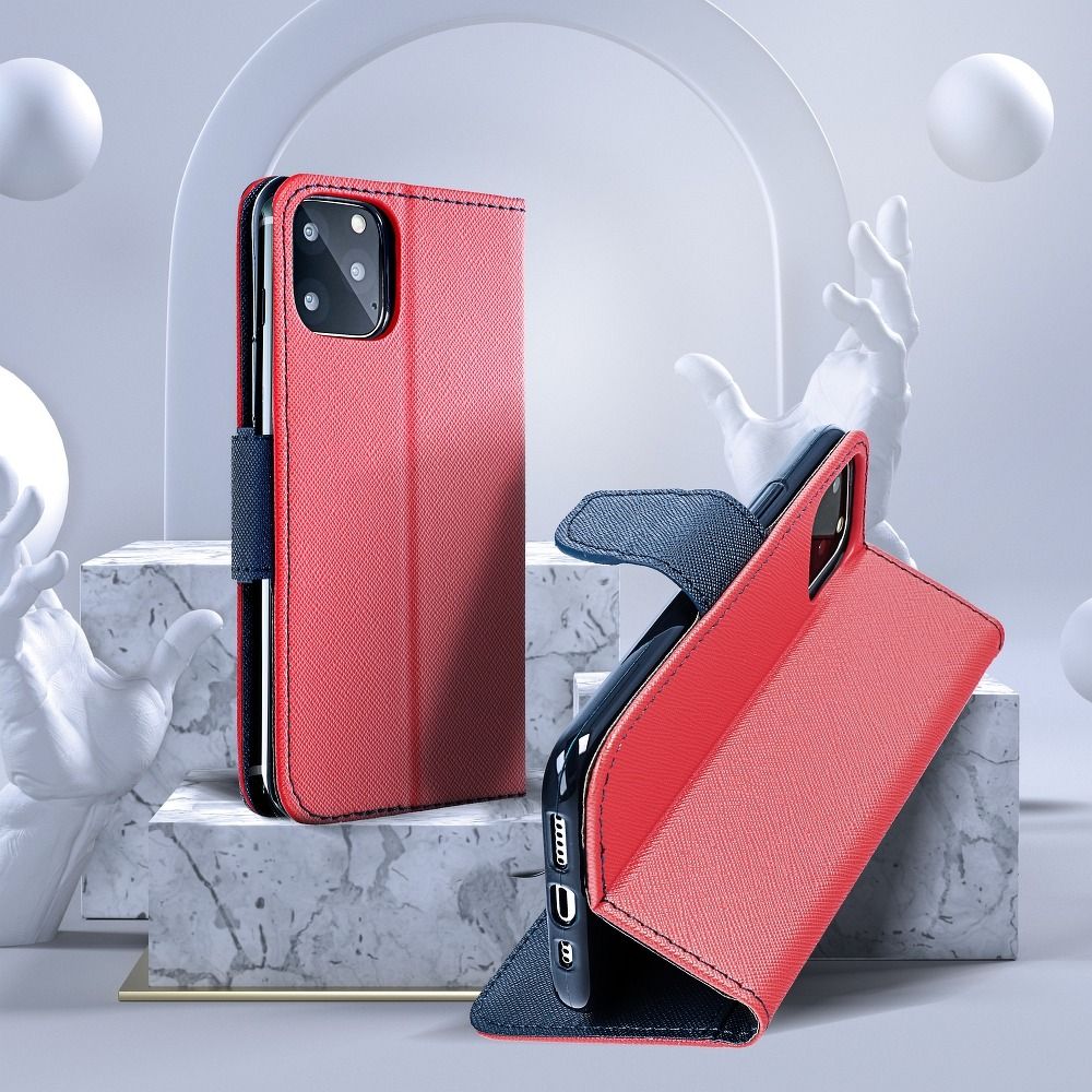 Etui zamykane z klapk i magnesem Fancy Book czerwono-granatowy Apple iPhone 12 / 7