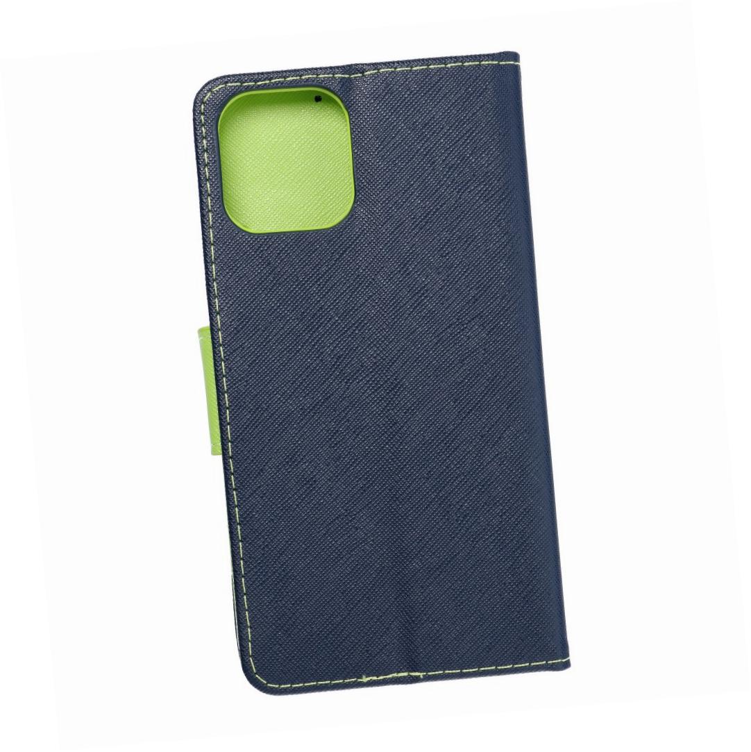 Etui zamykane z klapk i magnesem Fancy Book granatowo-limonkowy Apple iPhone 12 Pro Max