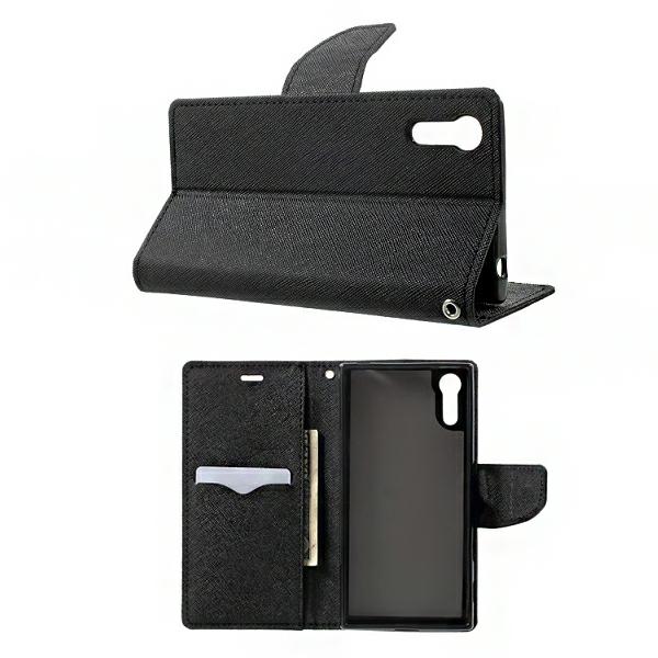 Etui zamykane z klapk i magnesem Fancy Case czarny Apple iPhone 12 / 2