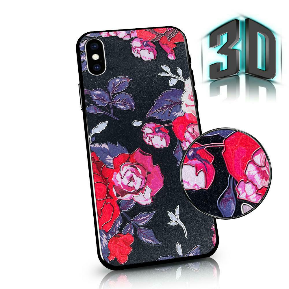 Pokrowiec Flowers 3D Case czarny Apple iPhone 8 / 2