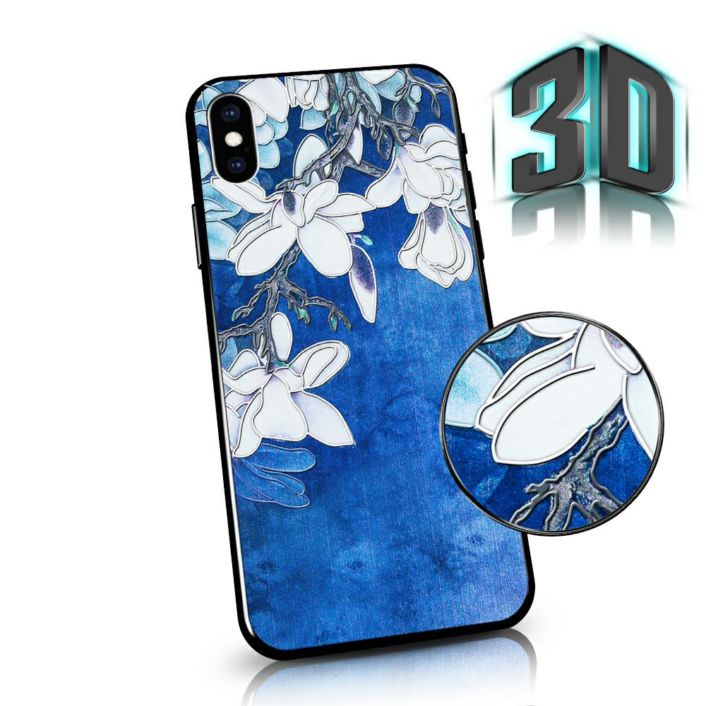 Pokrowiec Flowers 3D Case niebieski Apple iPhone 11