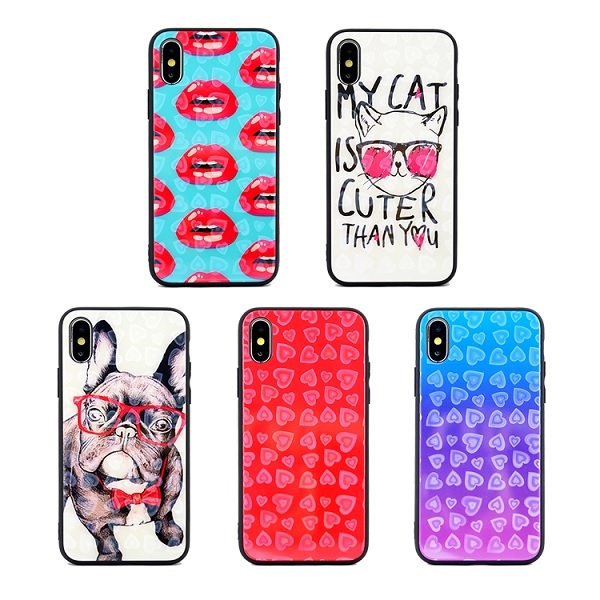 Pokrowiec Hearts Glass wzr 1 Apple iPhone XS / 2