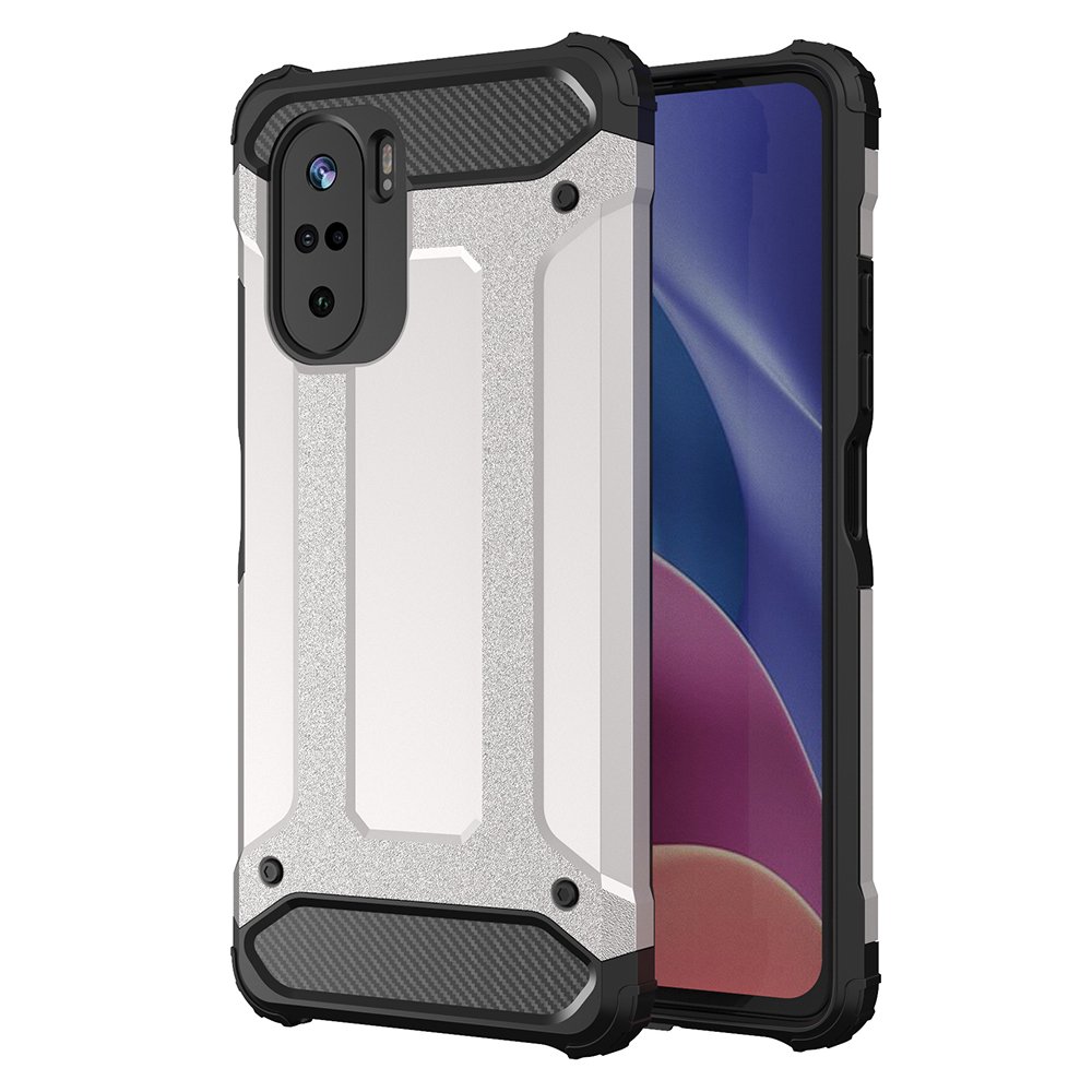 Pokrowiec Hybrid Armor pancerny srebrny Xiaomi Redmi K40 Pro