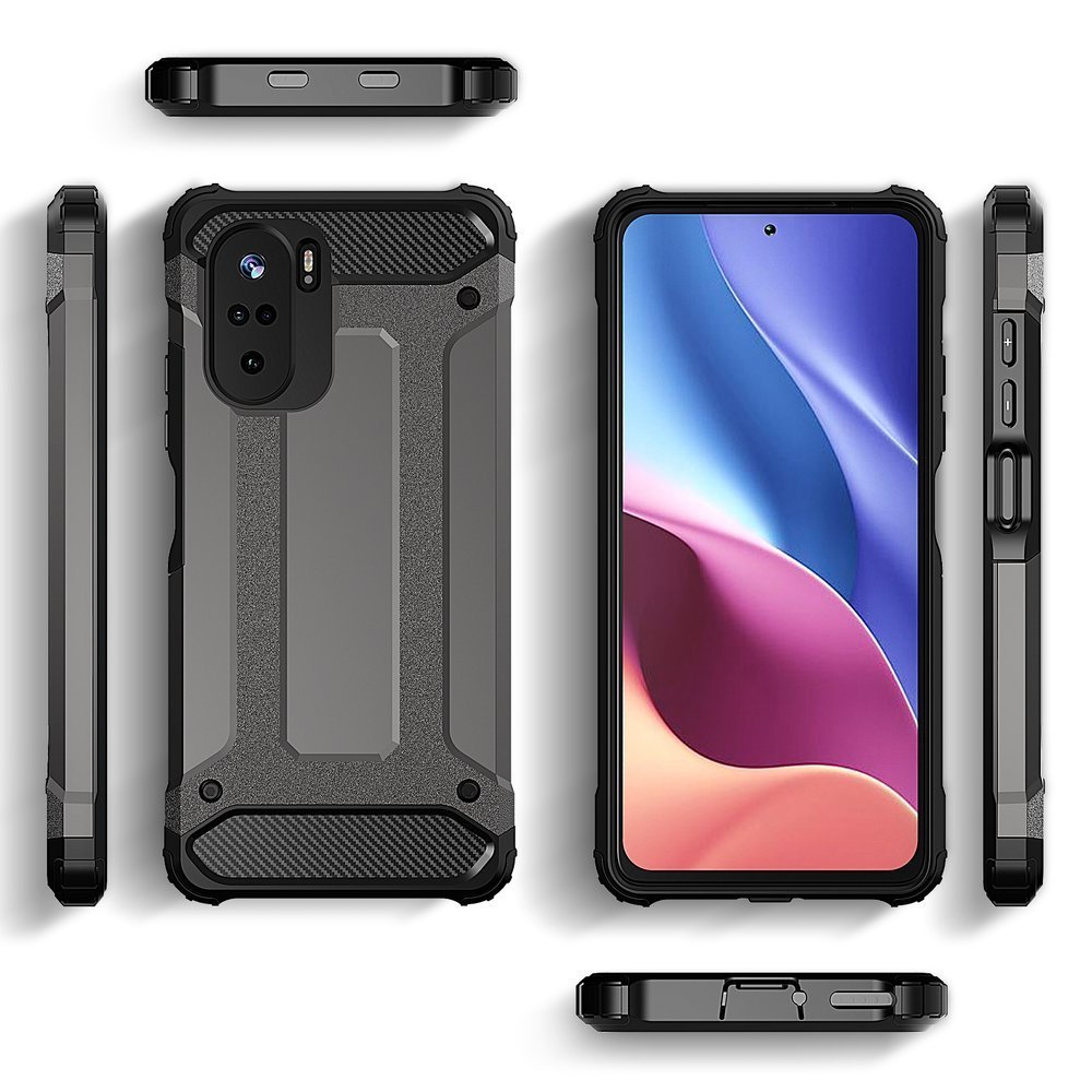 Pokrowiec Hybrid Armor pancerny srebrny Xiaomi Redmi K40 Pro / 4