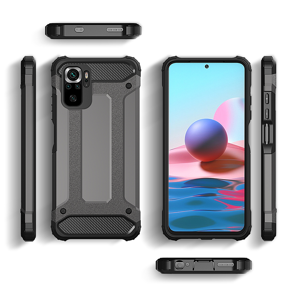 Pokrowiec Hybrid Armor pancerny srebrny Xiaomi Redmi Note 10 Pro / 4