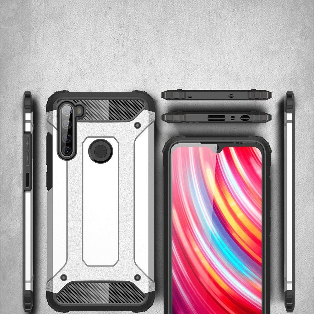 Pokrowiec Hybrid Armor pancerny srebrny Xiaomi Redmi Note 8T / 2