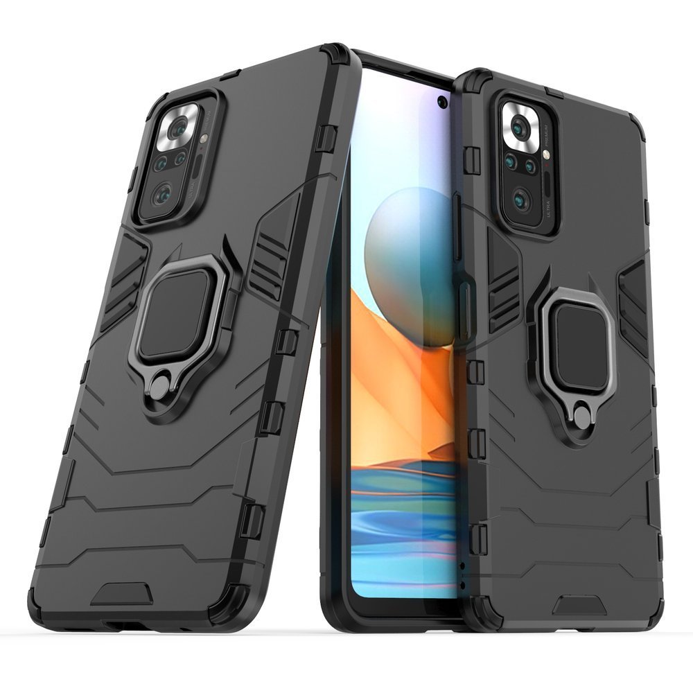 Pokrowiec hybrydowy Ring Armor pancerny czarny Xiaomi Redmi Note 10 Pro / 2