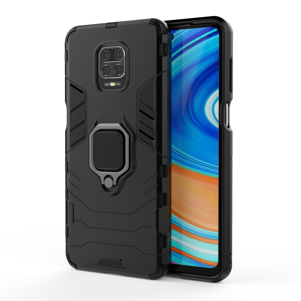 Pokrowiec hybrydowy Ring Armor pancerny czarny Xiaomi Redmi Note 9S / 2