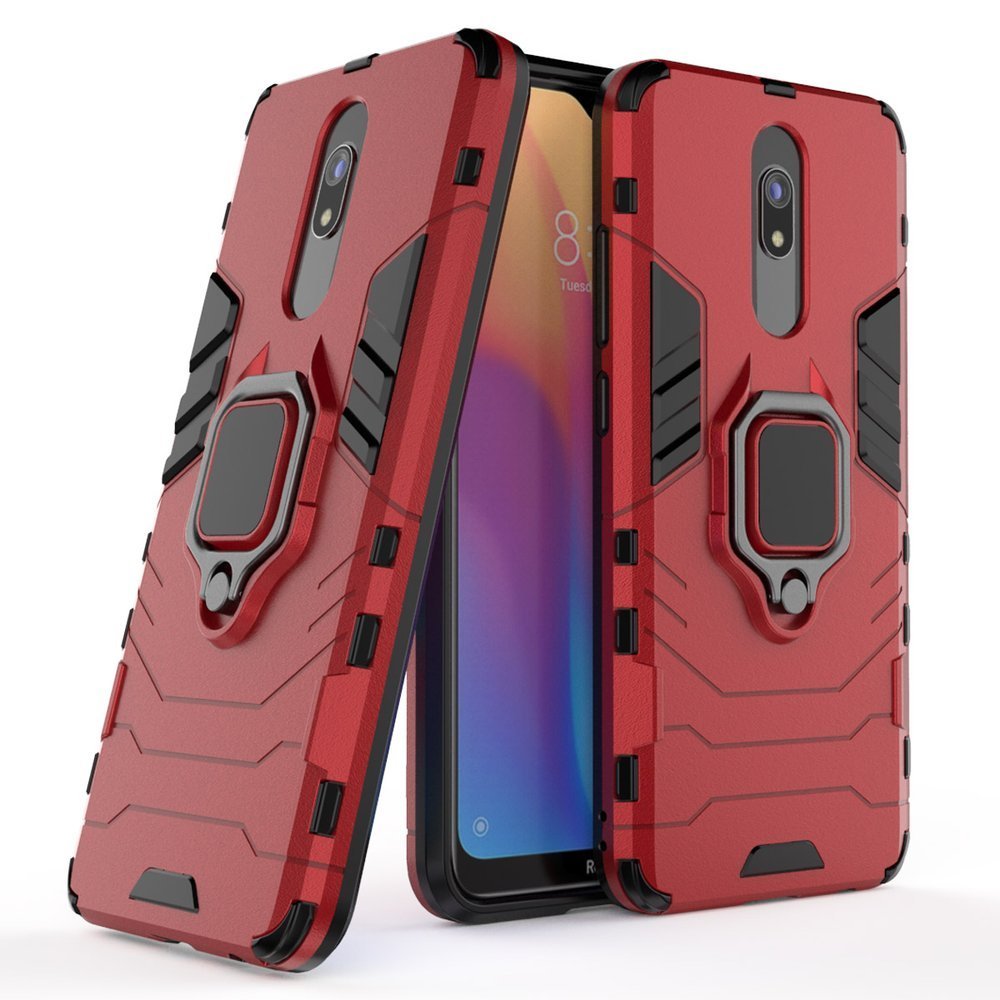 Pokrowiec hybrydowy Ring Armor pancerny czerwony Xiaomi Redmi 8A