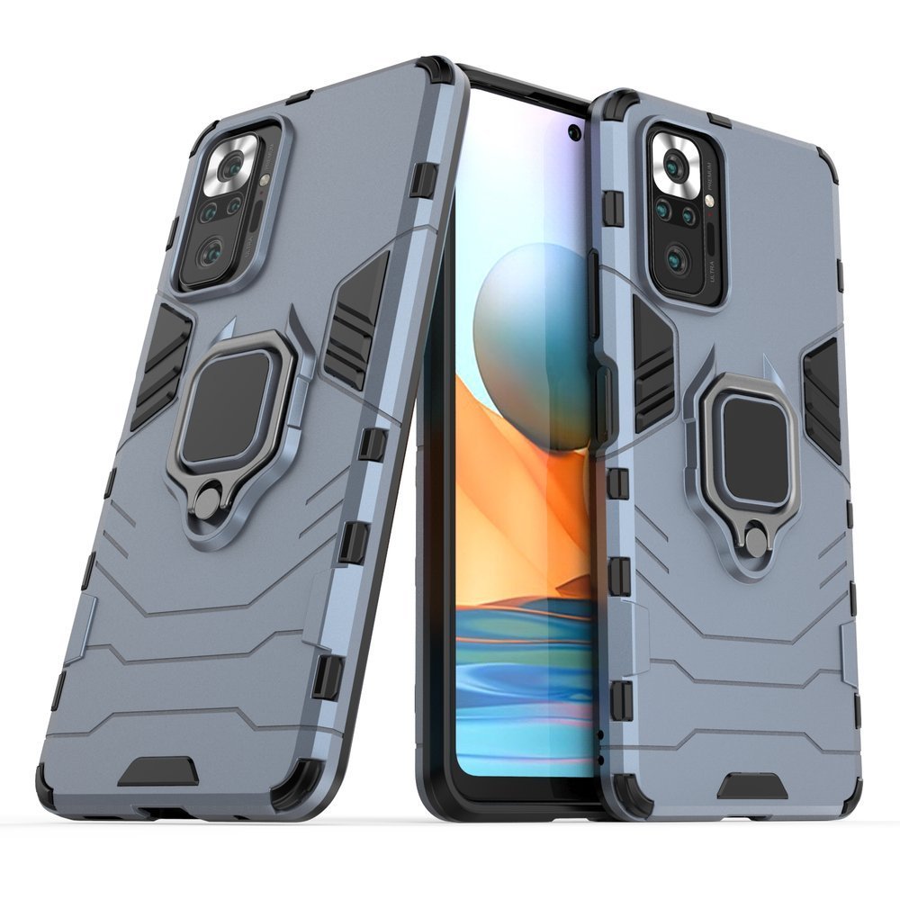 Pokrowiec hybrydowy Ring Armor pancerny niebieski Xiaomi Redmi Note 10 Pro / 2