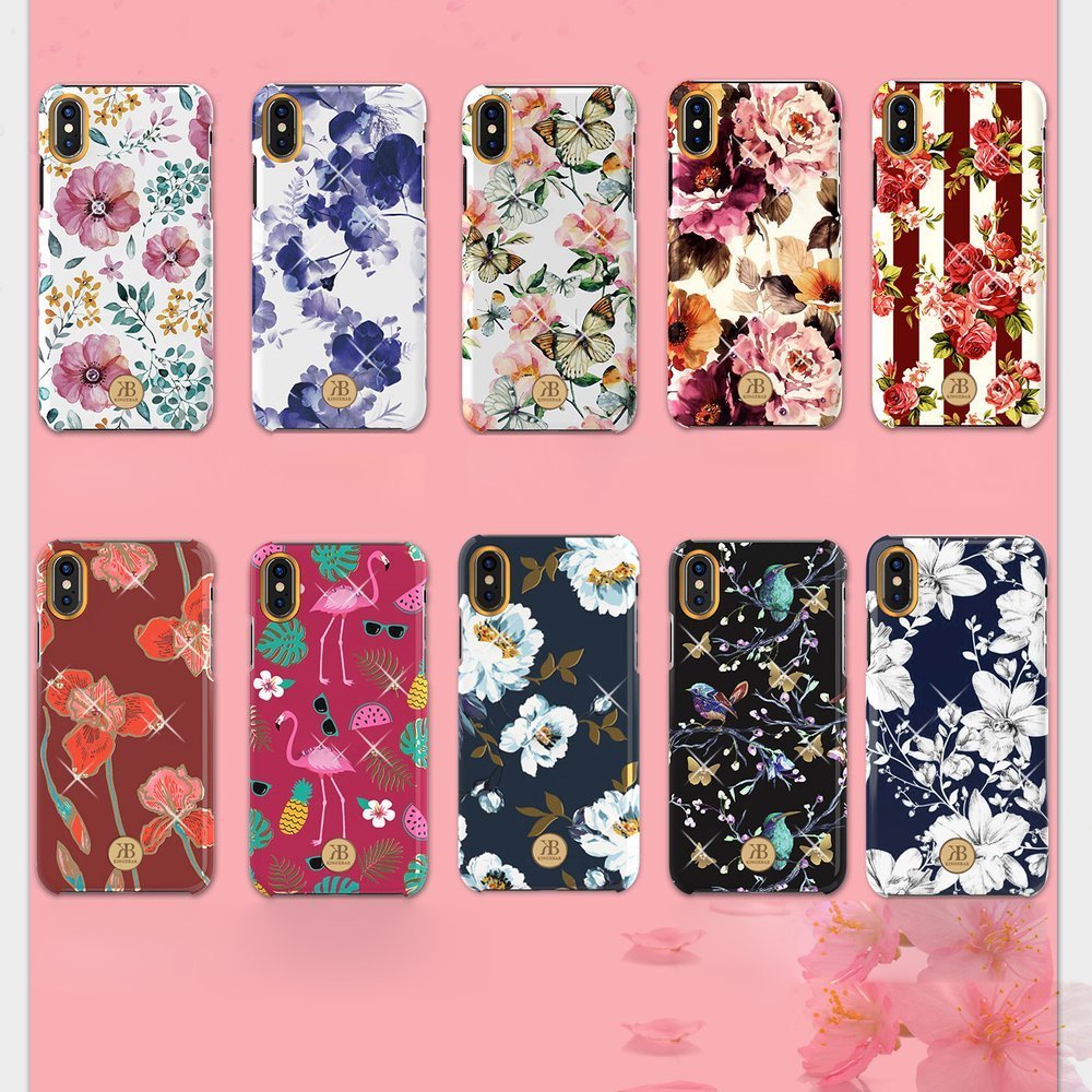 Pokrowiec Kingxbar Blossom z krysztaami Swarovskiego biay Apple iPhone X / 3