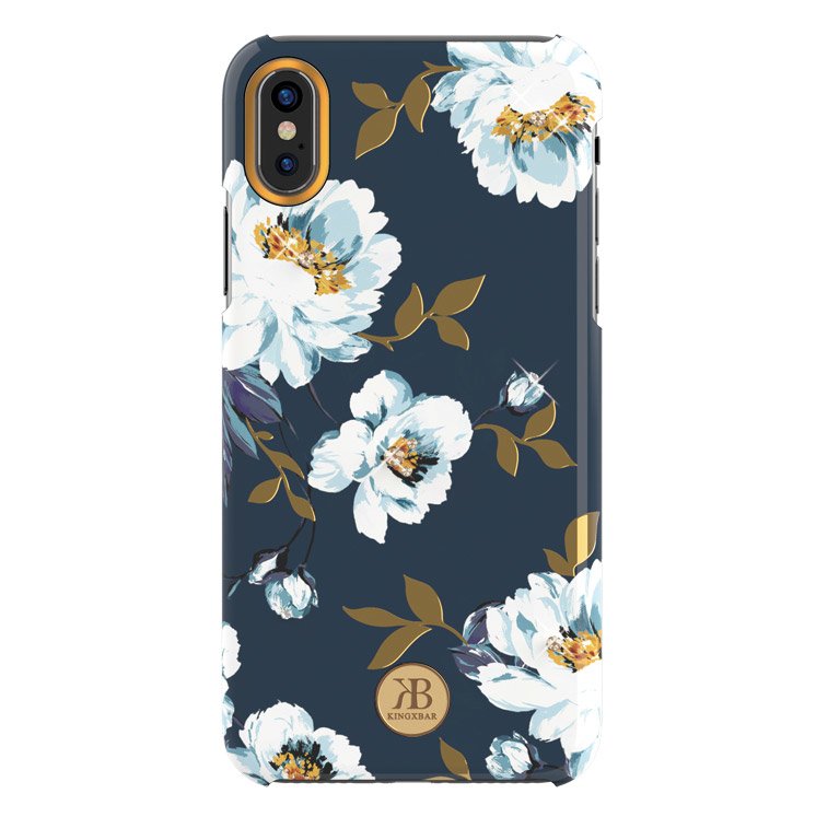 Pokrowiec Kingxbar Blossom z krysztaami Swarovskiego niebieski Apple iPhone X