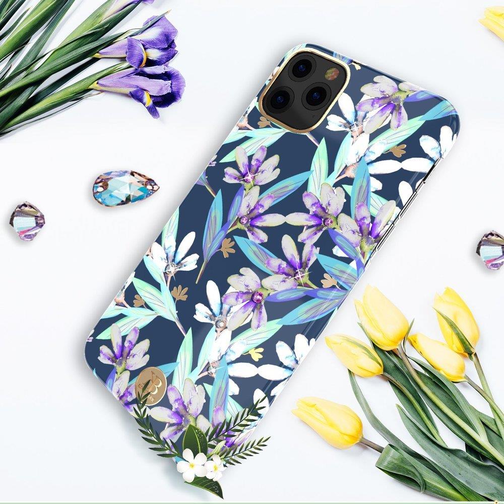 Pokrowiec Kingxbar Blossom z krysztaami Swarovskiego wzr Gardenia Apple iPhone 11 Pro Max / 8