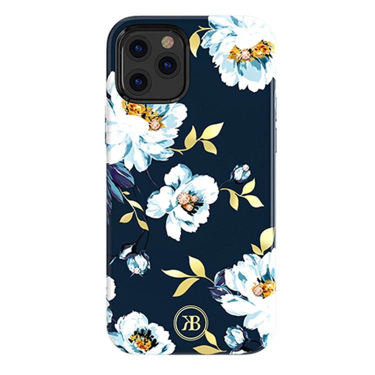 Pokrowiec Kingxbar Blossom z krysztaami Swarovskiego wzr Gardenia Apple iPhone 12