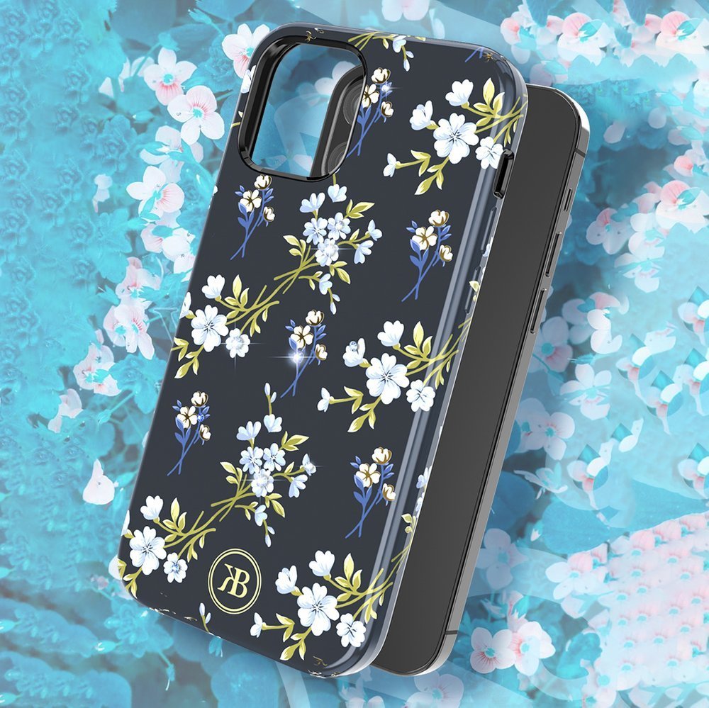 Pokrowiec Kingxbar Blossom z krysztaami Swarovskiego wzr Gardenia Apple iPhone 12 Pro / 3