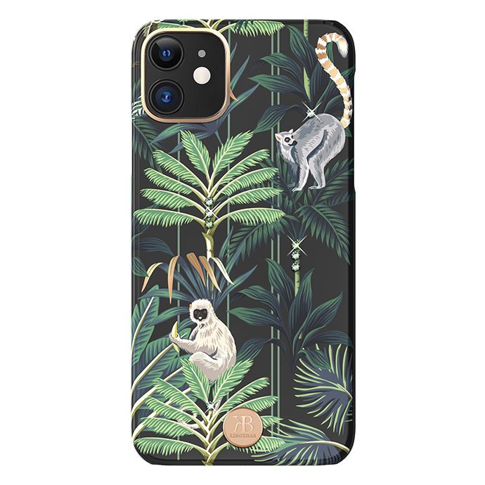 Pokrowiec Kingxbar Blossom z krysztaami Swarovskiego wzr Gibbon Apple iPhone 11