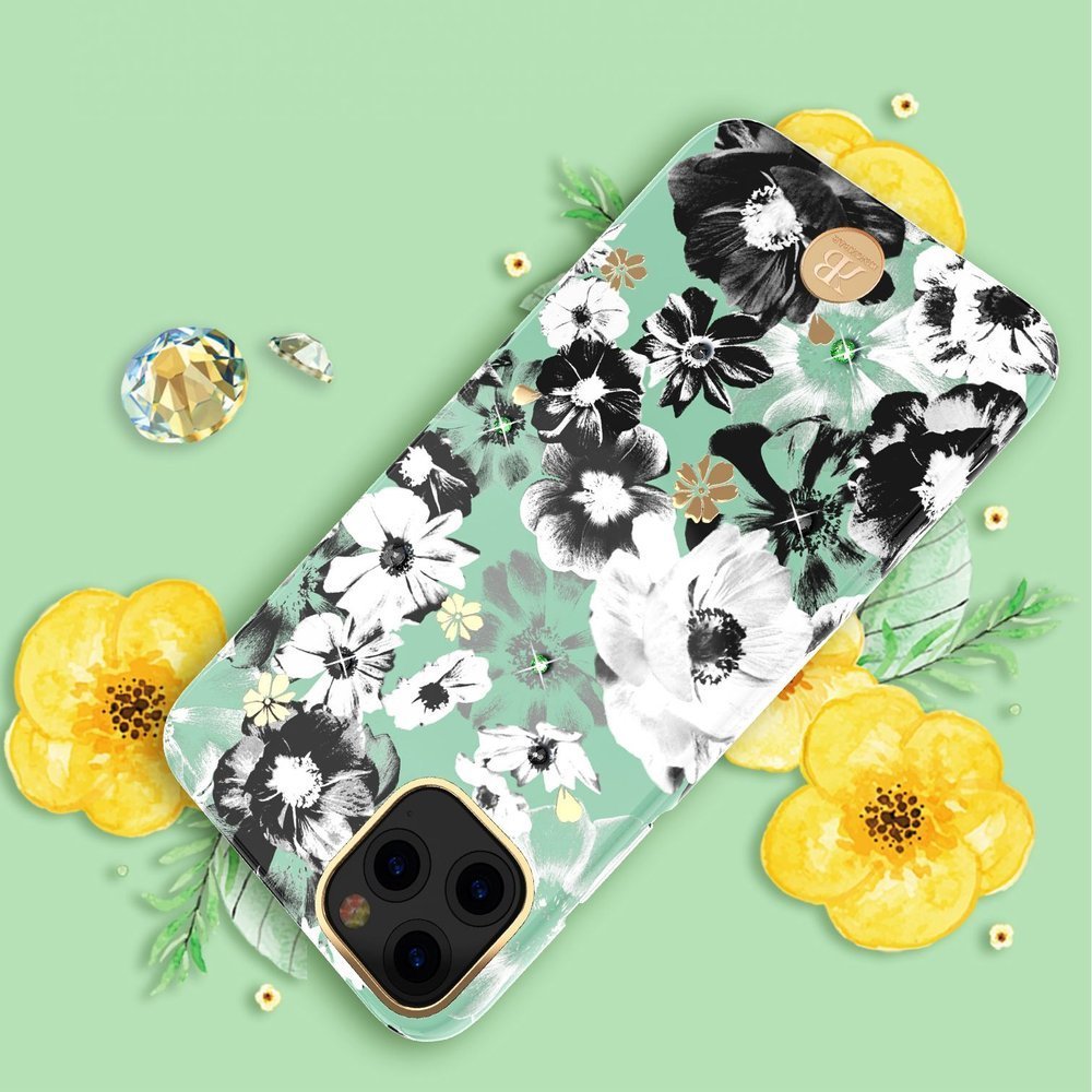 Pokrowiec Kingxbar Blossom z krysztaami Swarovskiego wzr Gibbon Apple iPhone 11 / 10