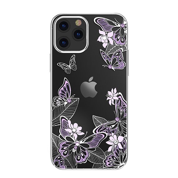 Pokrowiec Kingxbar Butterfly Series z krysztaami Swarovskiego fioletowy Apple iPhone 12