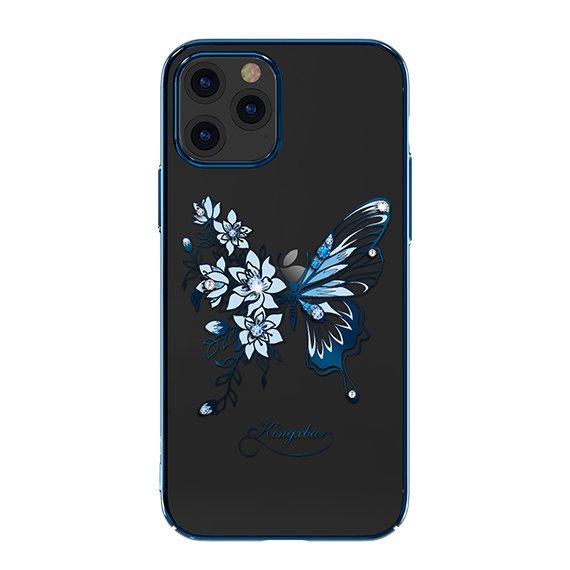 Pokrowiec Kingxbar Butterfly Series z krysztaami Swarovskiego niebieski Apple iPhone 12