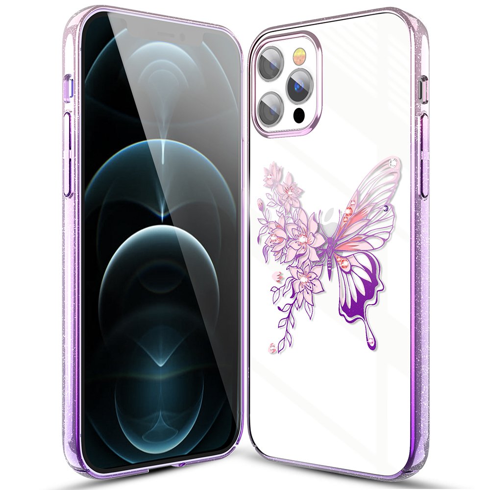 Pokrowiec Kingxbar Butterfly Series z krysztaami Swarovskiego rowy Apple iPhone 12