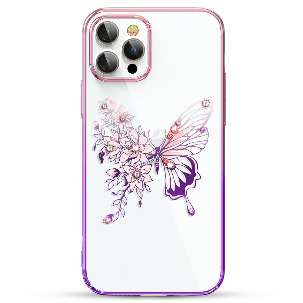 Pokrowiec Kingxbar Butterfly Series z krysztaami Swarovskiego rowy Apple iPhone 12 / 4