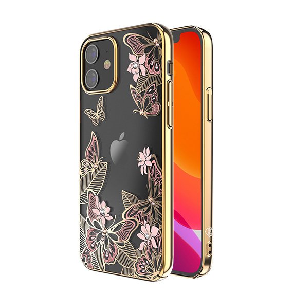 Pokrowiec Kingxbar Butterfly Series z krysztaami Swarovskiego rowy Apple iPhone 12 Mini / 2