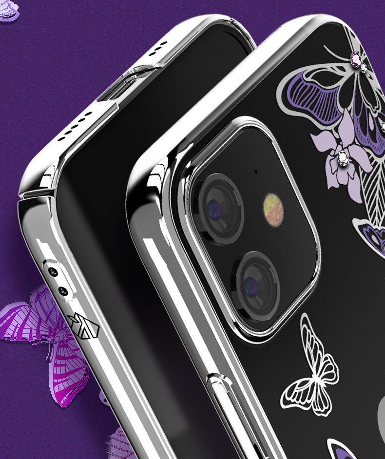 Pokrowiec Kingxbar Butterfly Series z krysztaami Swarovskiego zoty Apple iPhone 12 Pro Max / 8