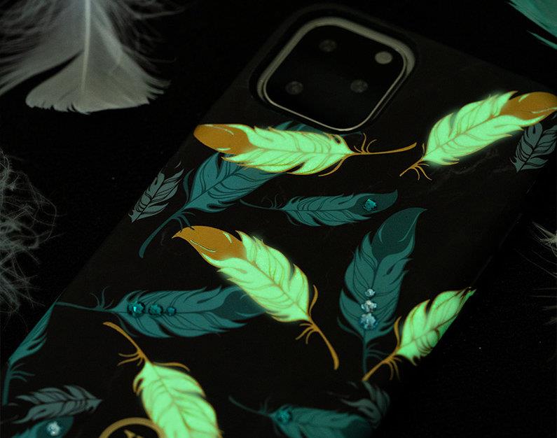 Pokrowiec Kingxbar Forest z krysztaami Swarovskiego wzr Feather Apple iPhone 11 Pro / 9