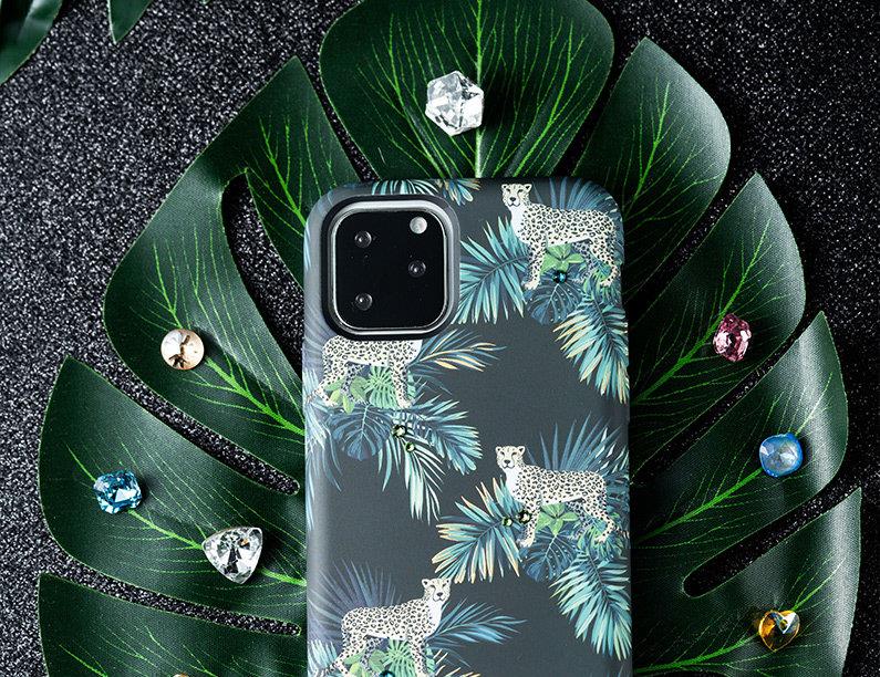 Pokrowiec Kingxbar Forest z krysztaami Swarovskiego wzr Feather Apple iPhone 11 Pro Max / 8