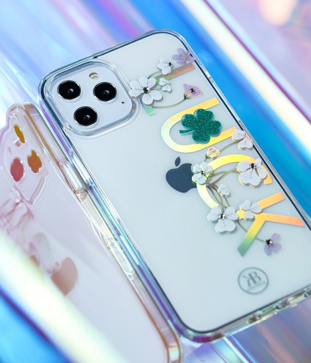 Pokrowiec Kingxbar Lucky Series z krysztaami Swarovskiego wzr Clover Apple iPhone 12 Pro / 11