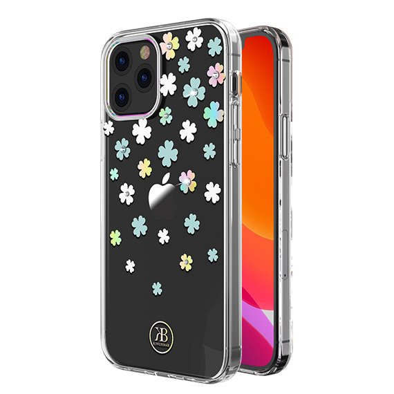 Pokrowiec Kingxbar Lucky Series z krysztaami Swarovskiego wzr Clover Apple iPhone 12 Pro / 2