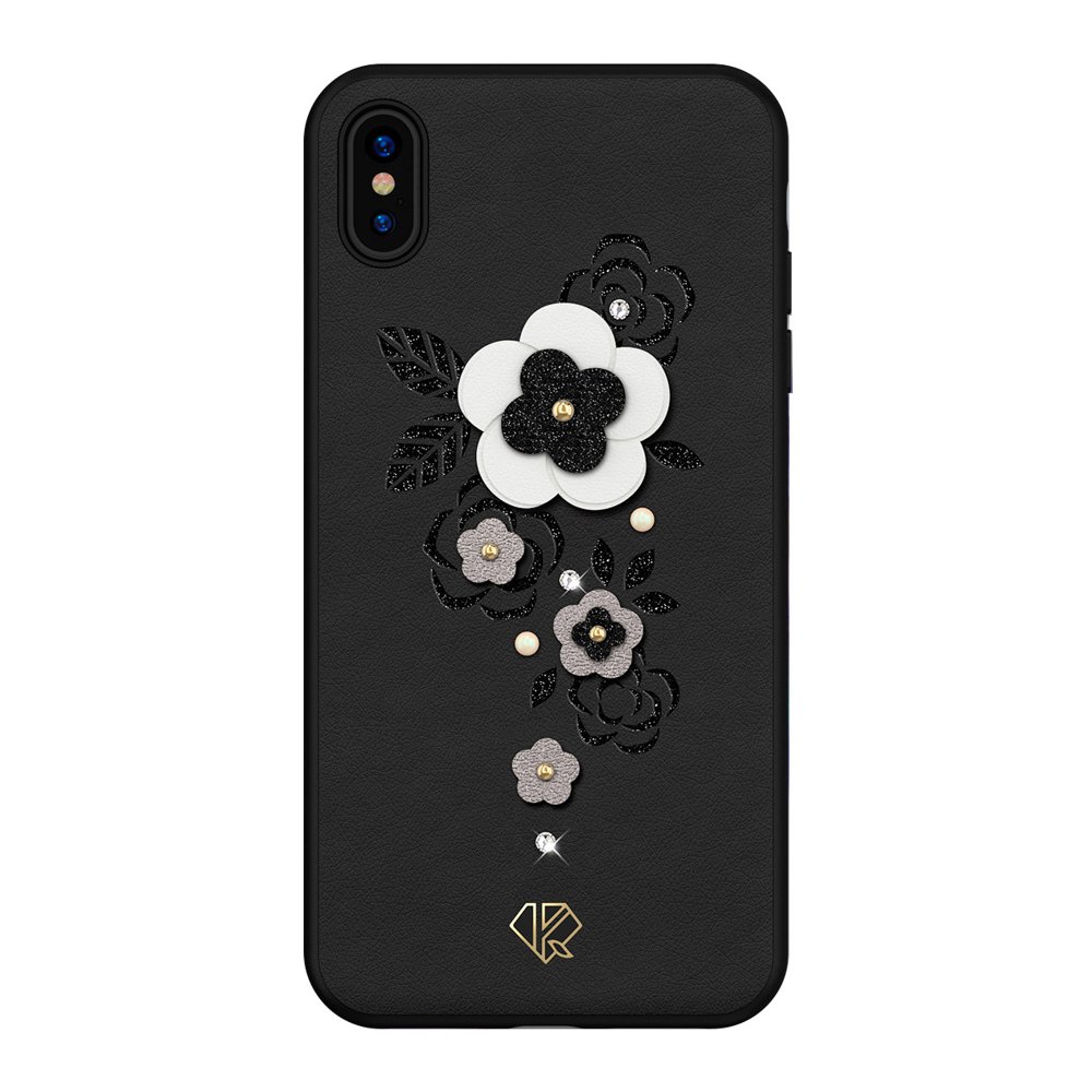 Pokrowiec Kingxbar Petal z krysztaami Swarovskiego czarny Apple iPhone XS