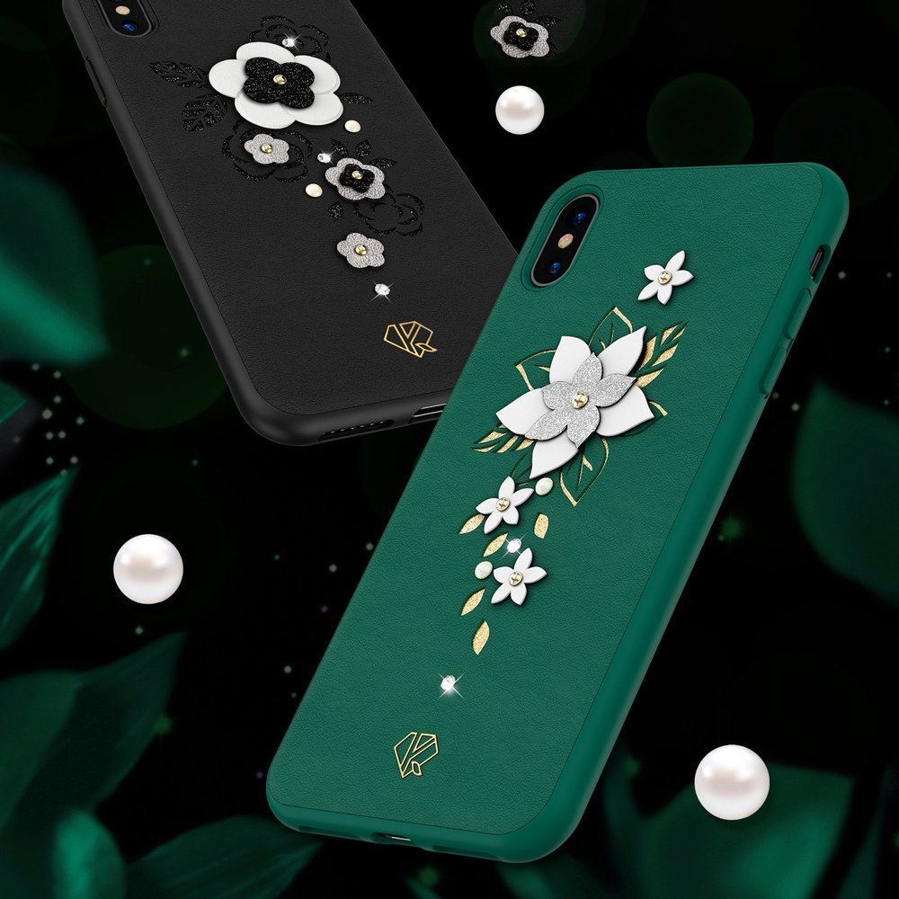 Pokrowiec Kingxbar Petal z krysztaami Swarovskiego rowy Apple iPhone XS Max / 5