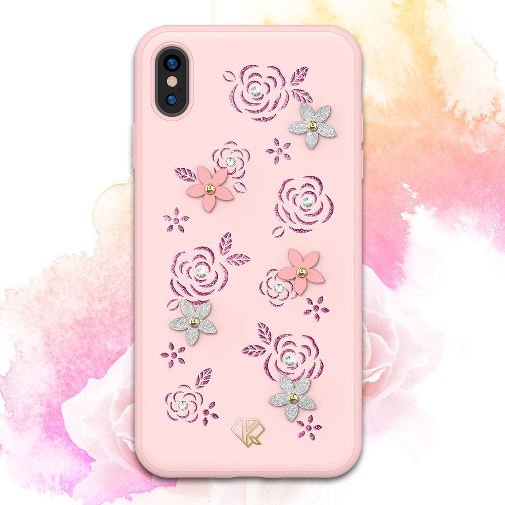 Pokrowiec Kingxbar Petal z krysztaami Swarovskiego rowy Apple iPhone XS Max / 8