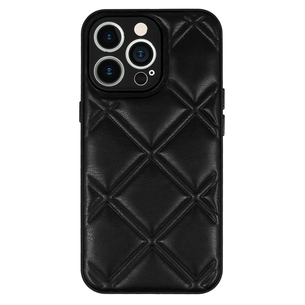 Pokrowiec Leather 3D Case wzr 3 czarny Apple iPhone 12 / 2