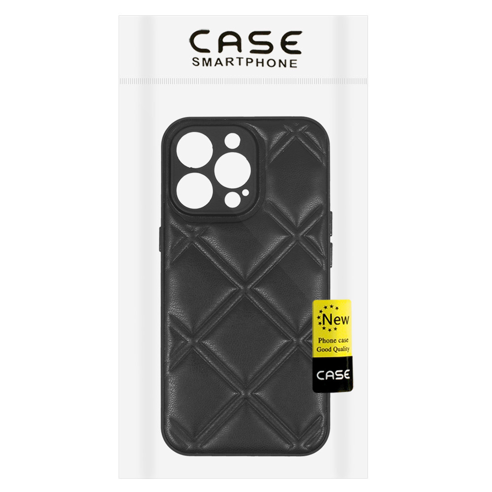 Pokrowiec Leather 3D Case wzr 3 czarny Apple iPhone 14 Pro Max / 6
