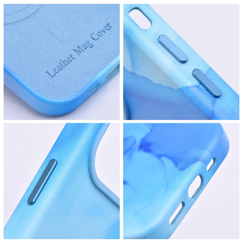 Pokrowiec Leather Mag Cover MagSafe wzr blue splash Apple iPhone 12 / 9