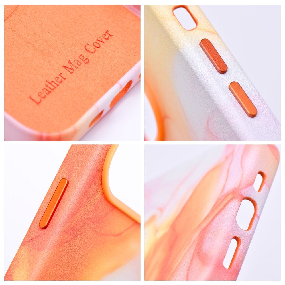 Pokrowiec Leather Mag Cover MagSafe wzr orange splash Apple iPhone 11 / 9