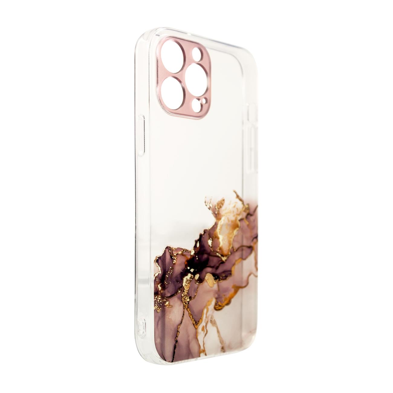 Pokrowiec Marble Case brzowy Apple iPhone 12 / 2