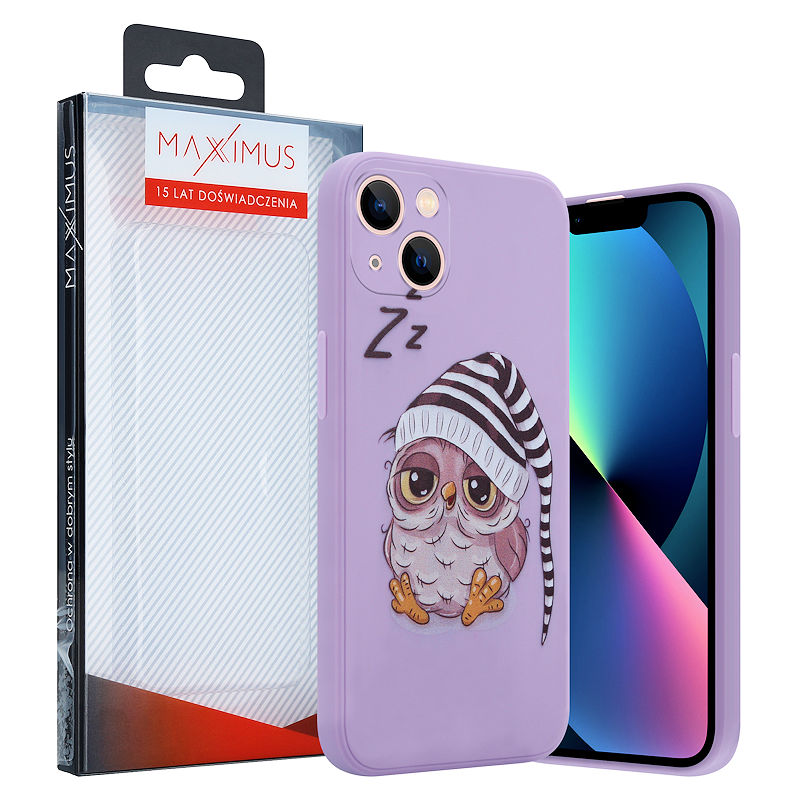 Pokrowiec MX Owl Sleepy fioletowy Apple iPhone 11 / 4