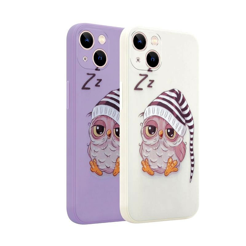 Pokrowiec MX Owl Sleepy fioletowy Apple iPhone 11 / 5